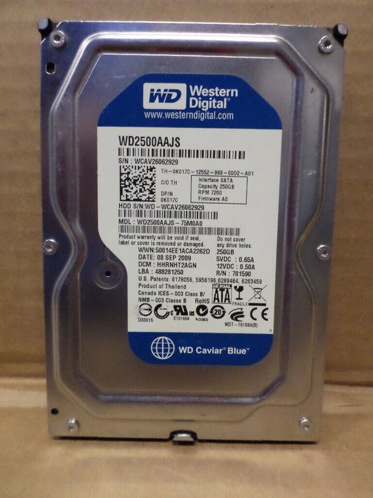 Western Digital WD2500AAJS 250GB 7.2K 3Gb/s 8MB 3.5" SATA Hard Drive