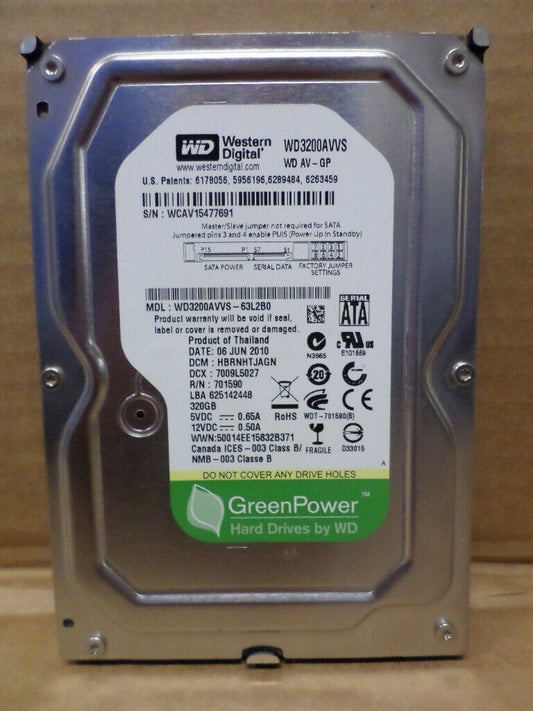 Western Digital WD3200AVVS 320GB 8MB Cache SATA2 (3.0Gb/s) 3.5" Hard Drive HDD