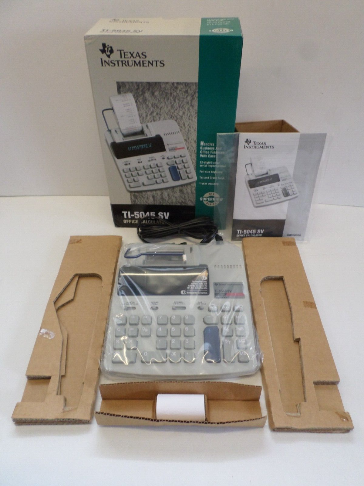 TEXAS INSTRUMENTS TI-5045 SV Super View ELECTRONIC DESK CALCULATOR 2 COLOR