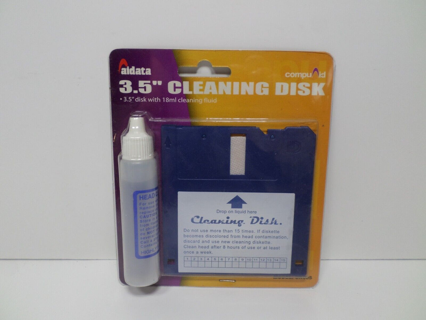 Aidata CK005 3.5" Inch Floppy Drive Cleaning Kit