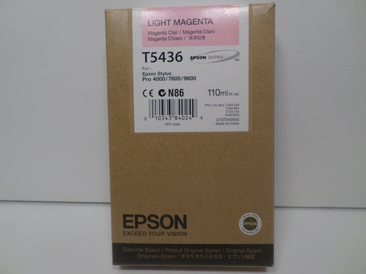 11-2011 GENUINE EPSON T5436 INK LIGHT MAGENTA STYLUS PRO 4000/7600/9600 New