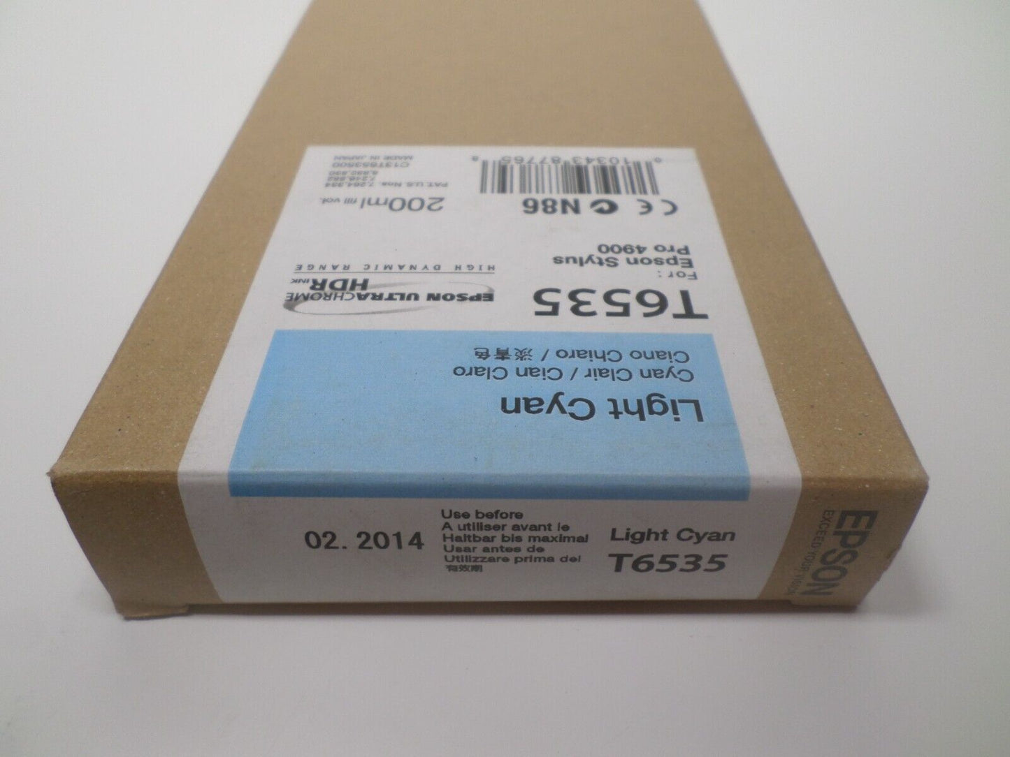 2014 GENUINE EPSON T6535 LIGHT CYAN HDR INK STYLUS PRO 4900 ULTRACHROME 200ml