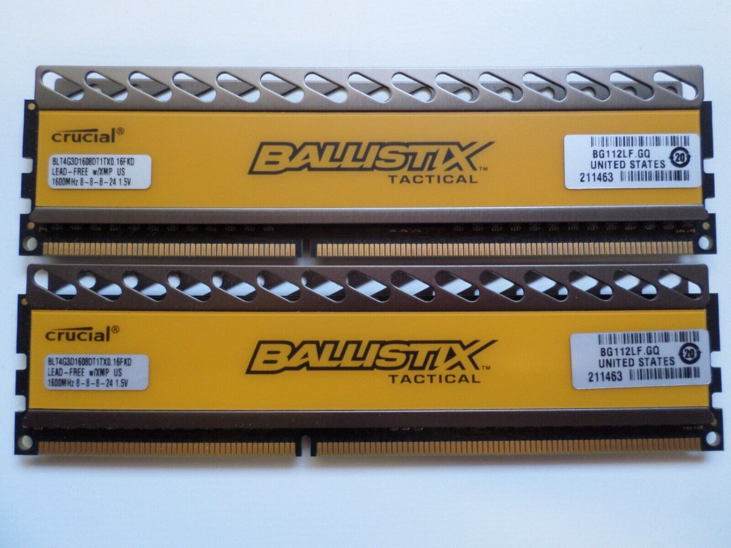 2-Crucial Ballistix 16GB (2x8GB) PC3-12800 DDR3-1600MHz non-ECC Memory Ram
