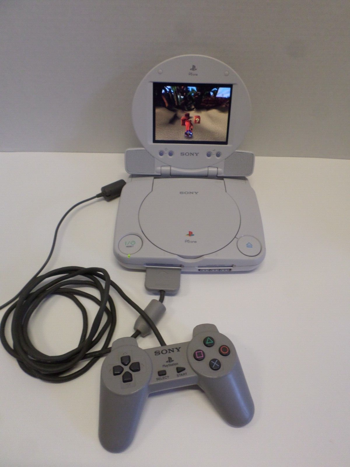 Sony PlayStation PSOne Console w/ LCD Screen with controller A/C and Game!
