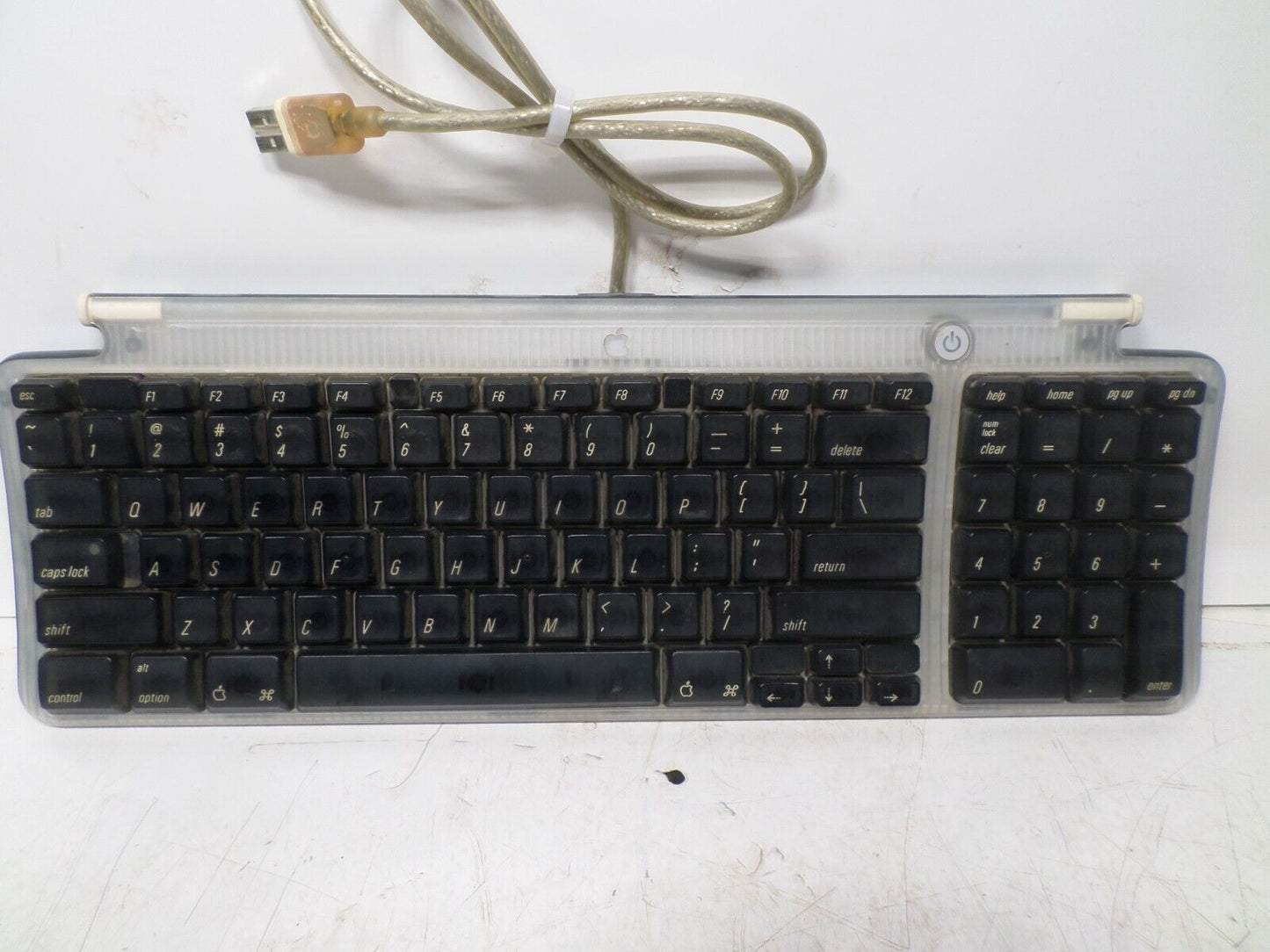 Vintage Apple USB Keyboard M2452 iMac Power Mac G3 G4 G5 Clear Gray