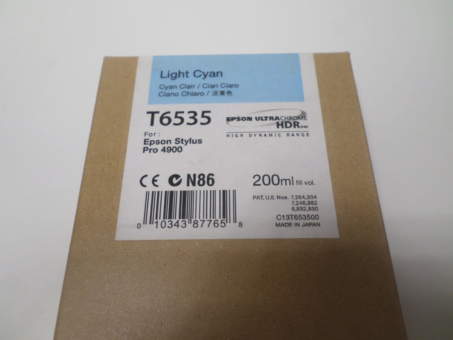 2014 GENUINE EPSON T6535 LIGHT CYAN HDR INK STYLUS PRO 4900 ULTRACHROME 200ml