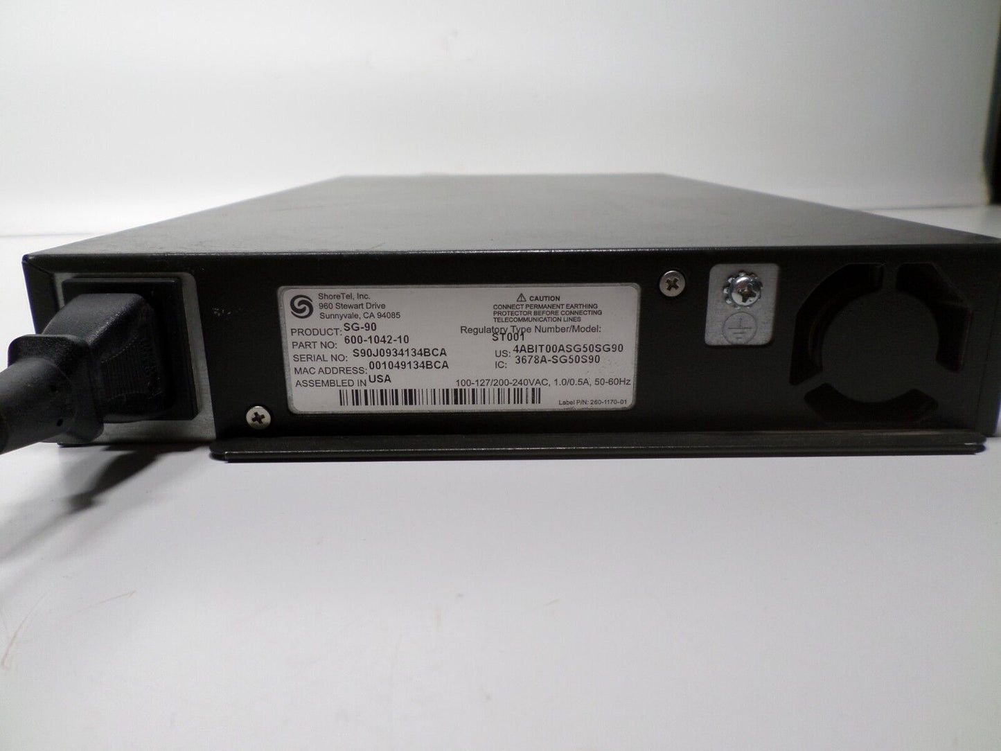 SHORETEL SHOREGEAR 90V SG-90V VOICE SWITCH 600-1060-21