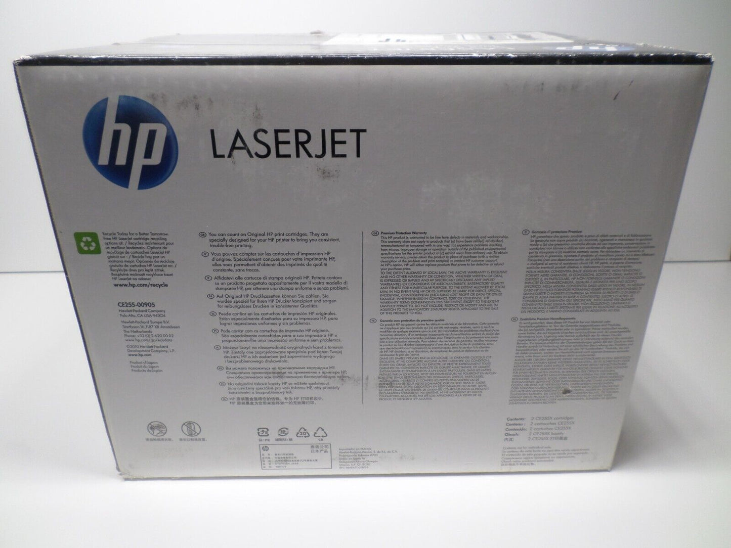 New Open Box Genuine OEM HP CE255XD Black Toner Dual Pack 55X P3015 1B23N1bN