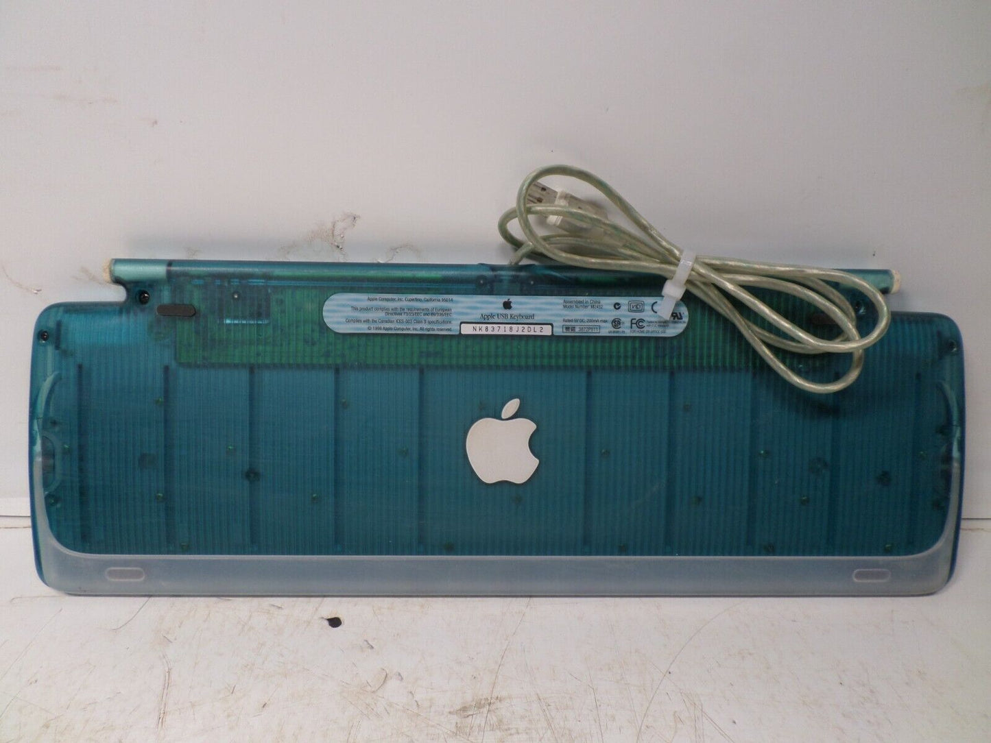 VINTAGE Apple Keyboard 1998 USB iMac Translucent Bondi Blue Model M2452