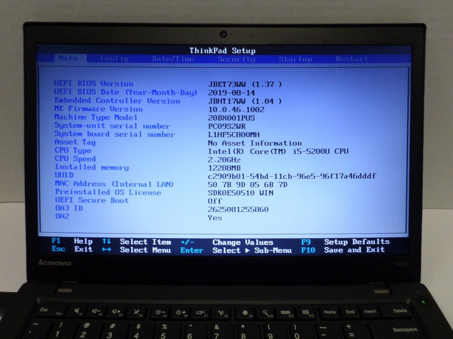 Lenovo Thinkpad T450s i5-5200U 2.2GHz 12GB RAM 250GB SSD