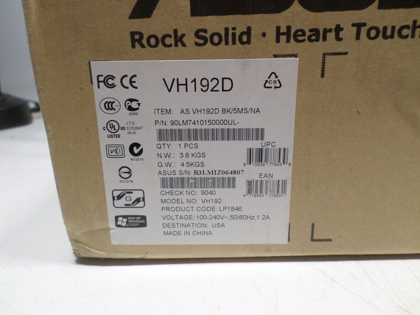 ASUS VH192 19-Inch Widescreen LED Monitor