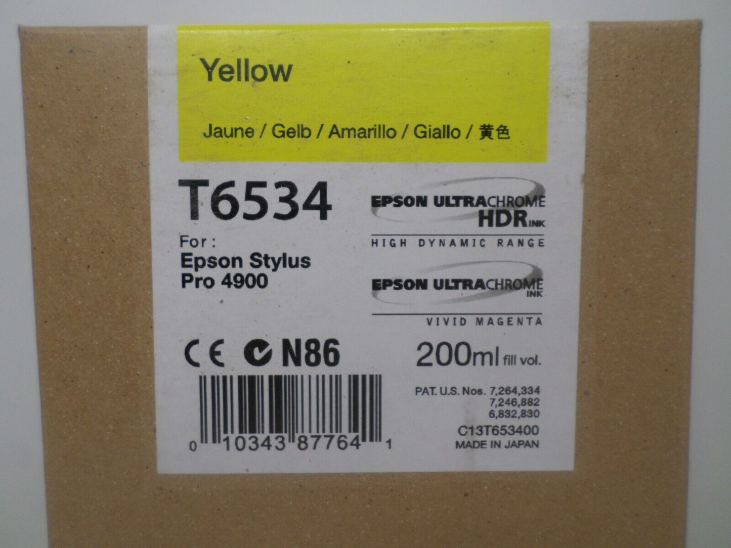 12-2014 GENUINE NEW Epson T6534 200ml Ink Cartridge for Stylus Pro 4900