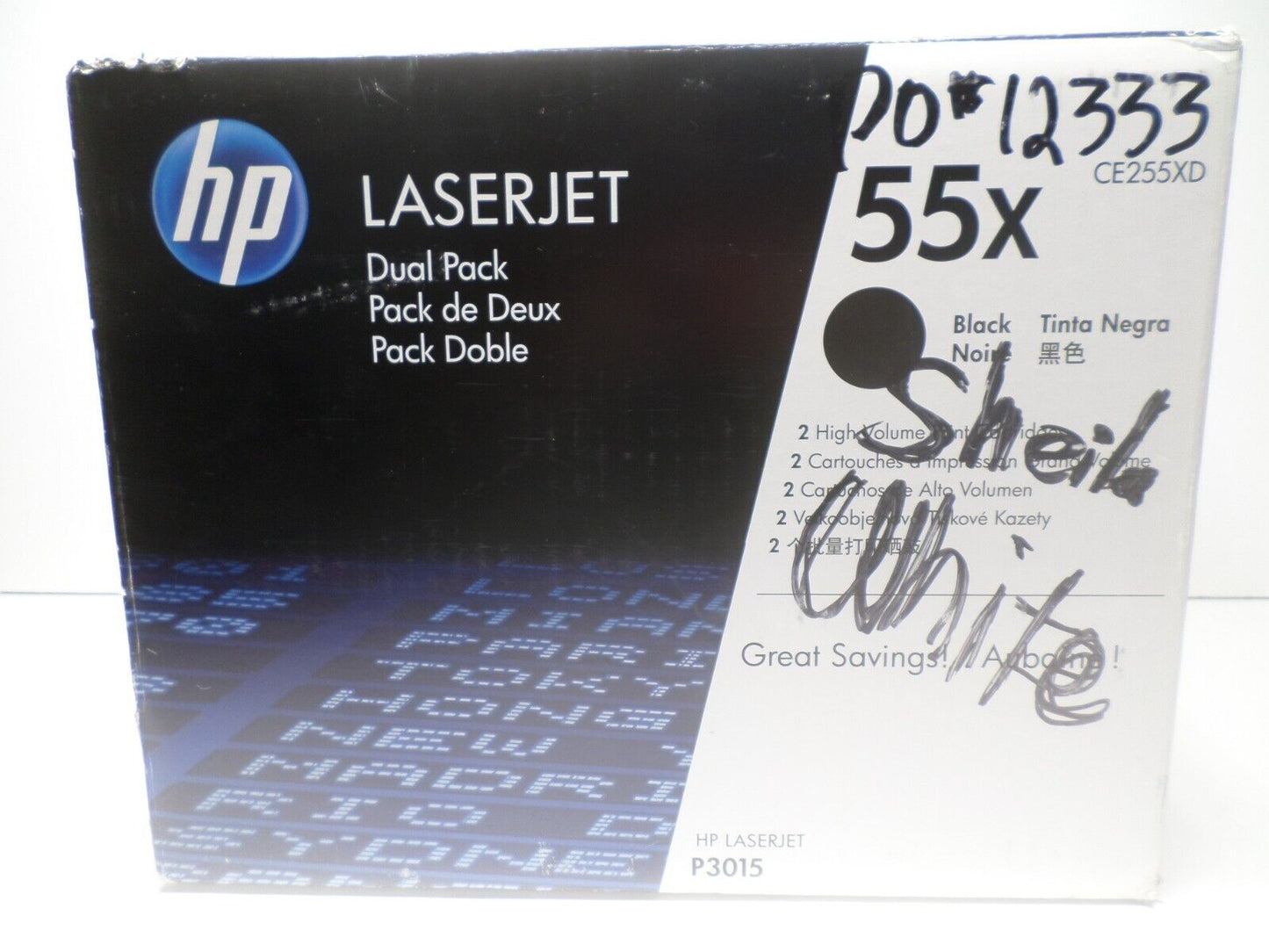 New Open Box Genuine OEM HP CE255XD Black Toner Dual Pack 55X P3015 1B23N1bN
