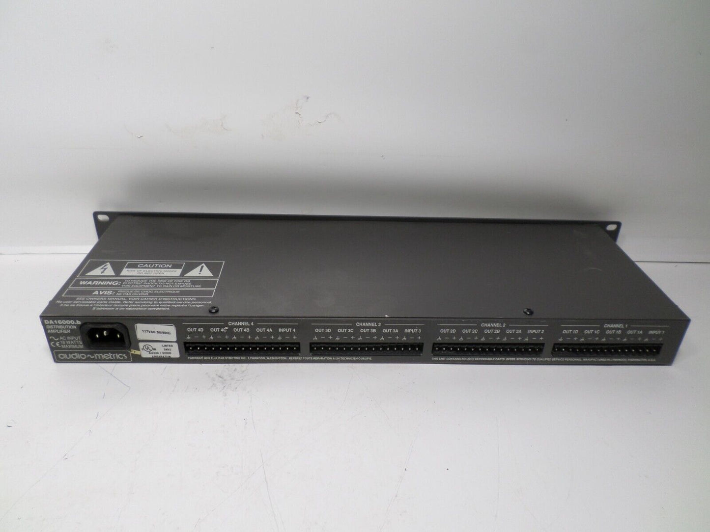 Audio-Metrics DA16000.b Four Channel Distribution Amplifier