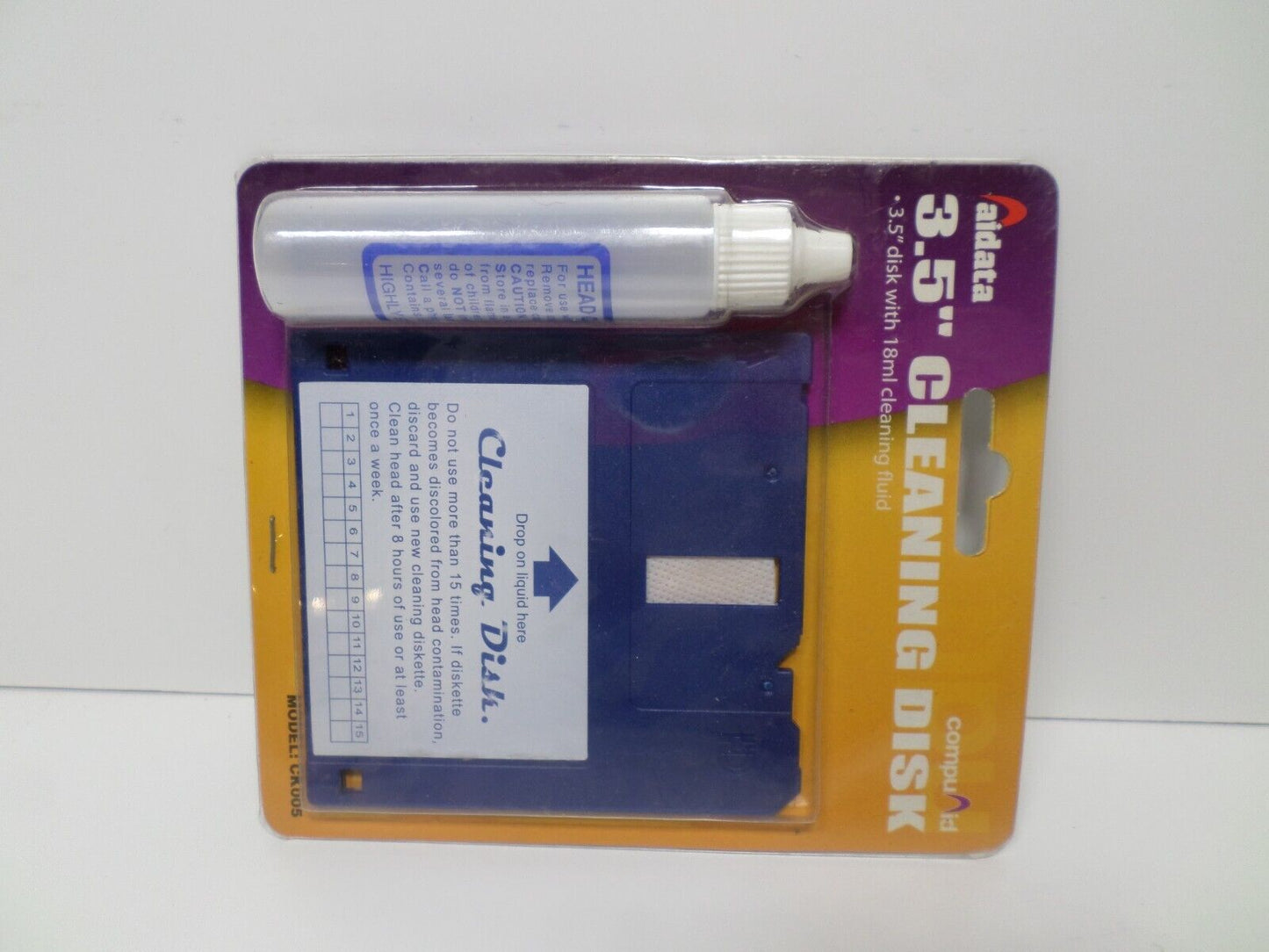 Aidata CK005 3.5" Inch Floppy Drive Cleaning Kit