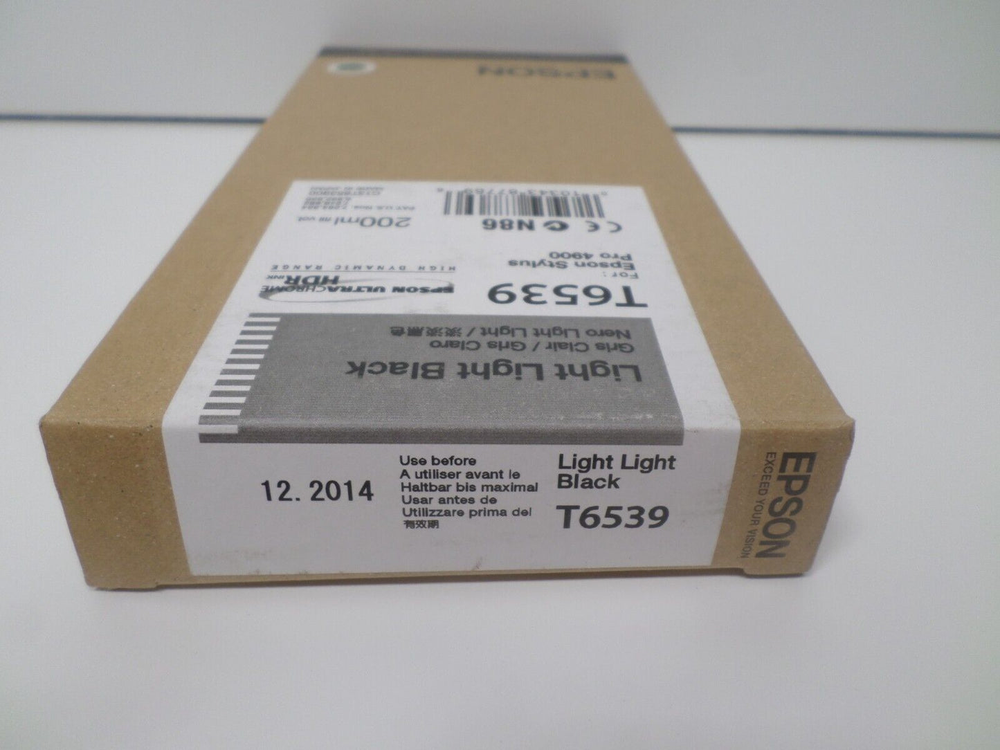 12-2014 Genuine Epson Light Light Black Ink T6539 Stylus Pro 4900 200ml New