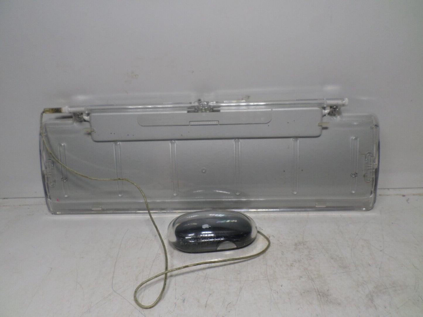 VINTAGE Apple Pro Keyboard Model M7803 Black Keys Clear Cover & Puck Mouse M4848