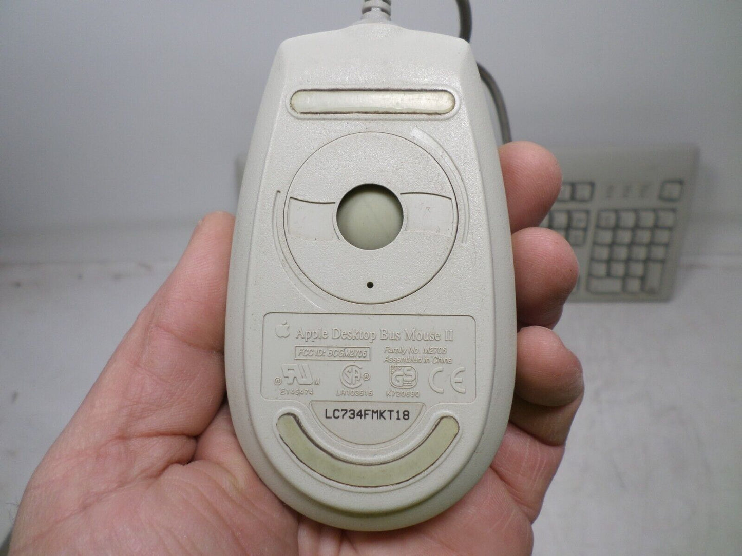 Vintage APPLE Design Macintosh Keyboard M2980  & Wired Bus Mouse M2706