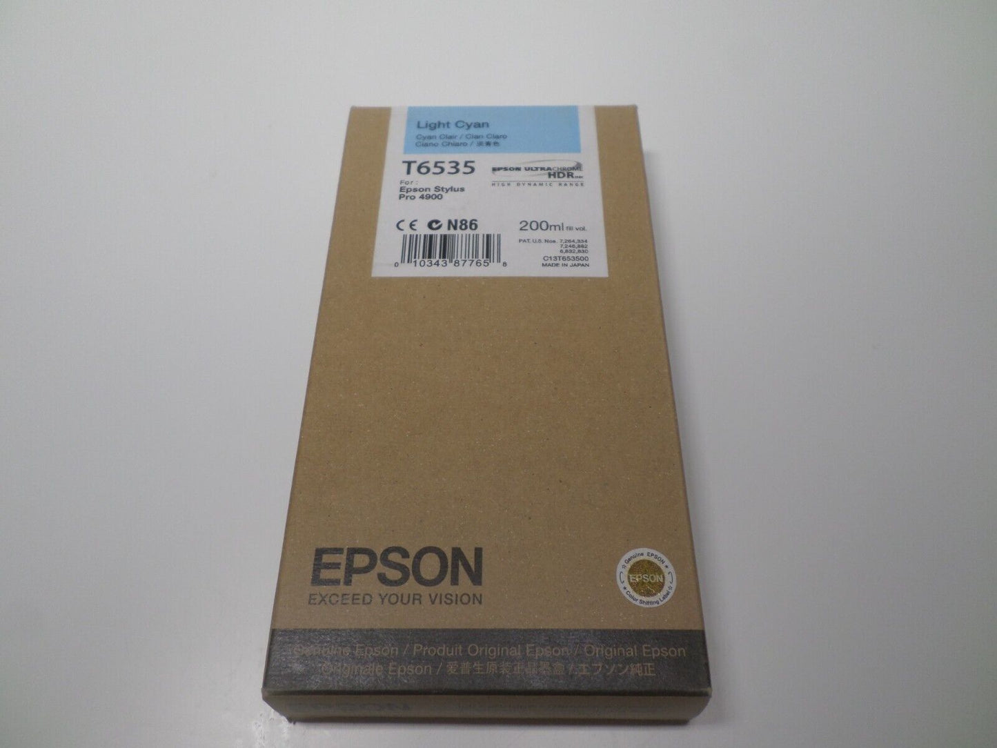 2014 GENUINE EPSON T6535 LIGHT CYAN HDR INK STYLUS PRO 4900 ULTRACHROME 200ml