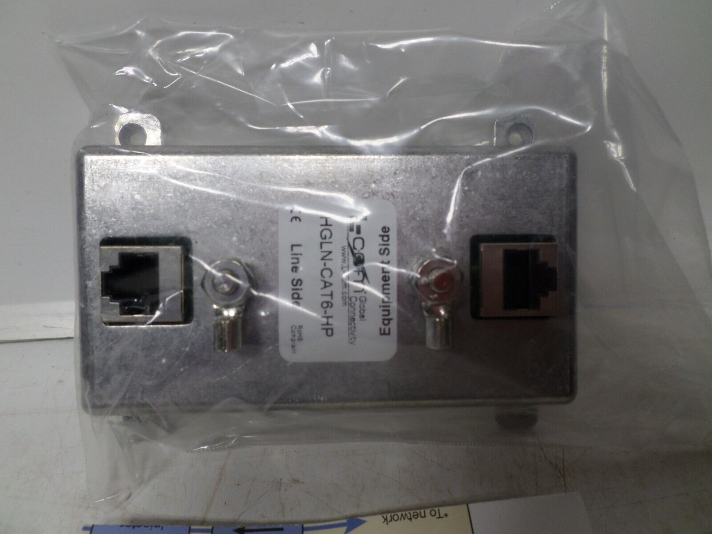 L-Com HGLN-CAT6-HP ETHERNET LIGHTNING PROTECTOR FOR BUILDING ENTRANCE