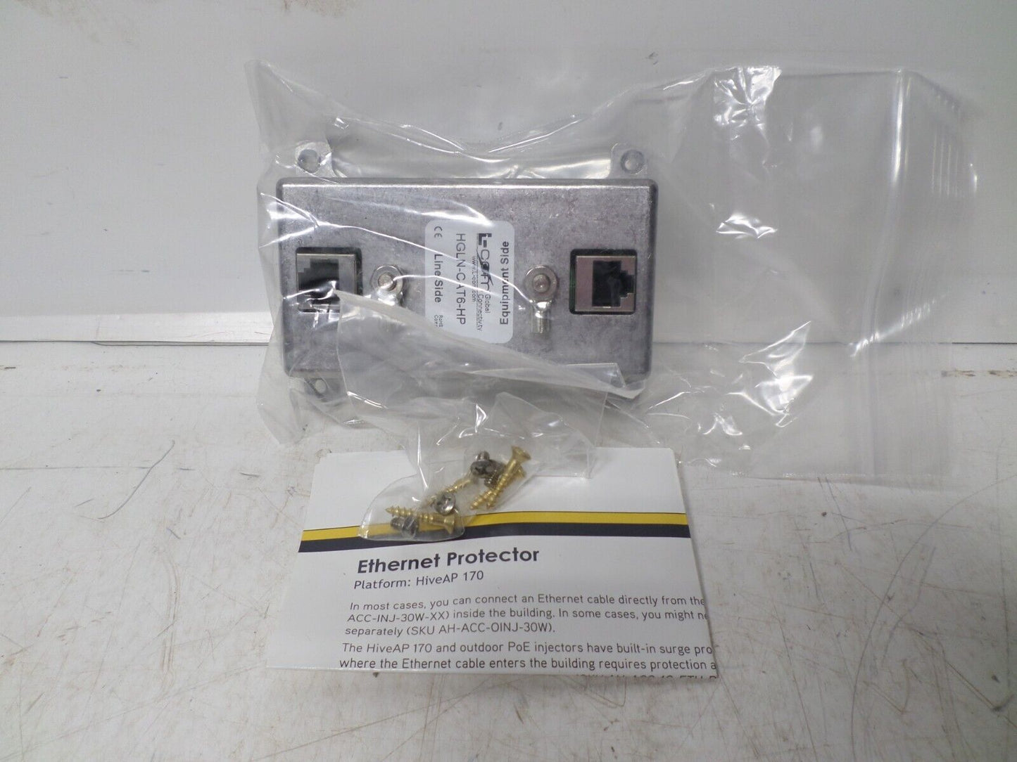 L-Com HGLN-CAT6-HP ETHERNET LIGHTNING PROTECTOR FOR BUILDING ENTRANCE