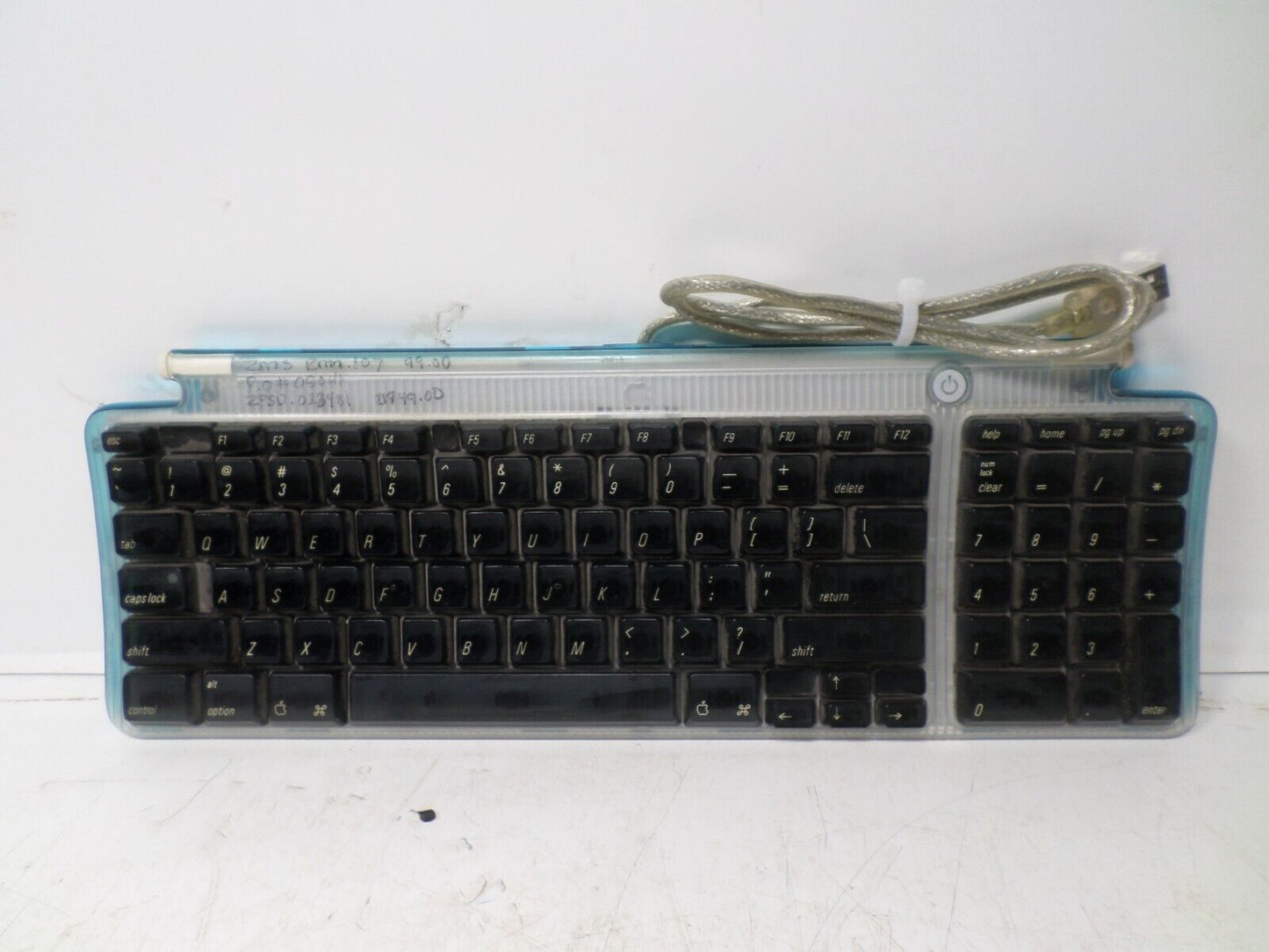VINTAGE Apple Keyboard 1998 USB iMac Translucent Bondi Blue Model M2452