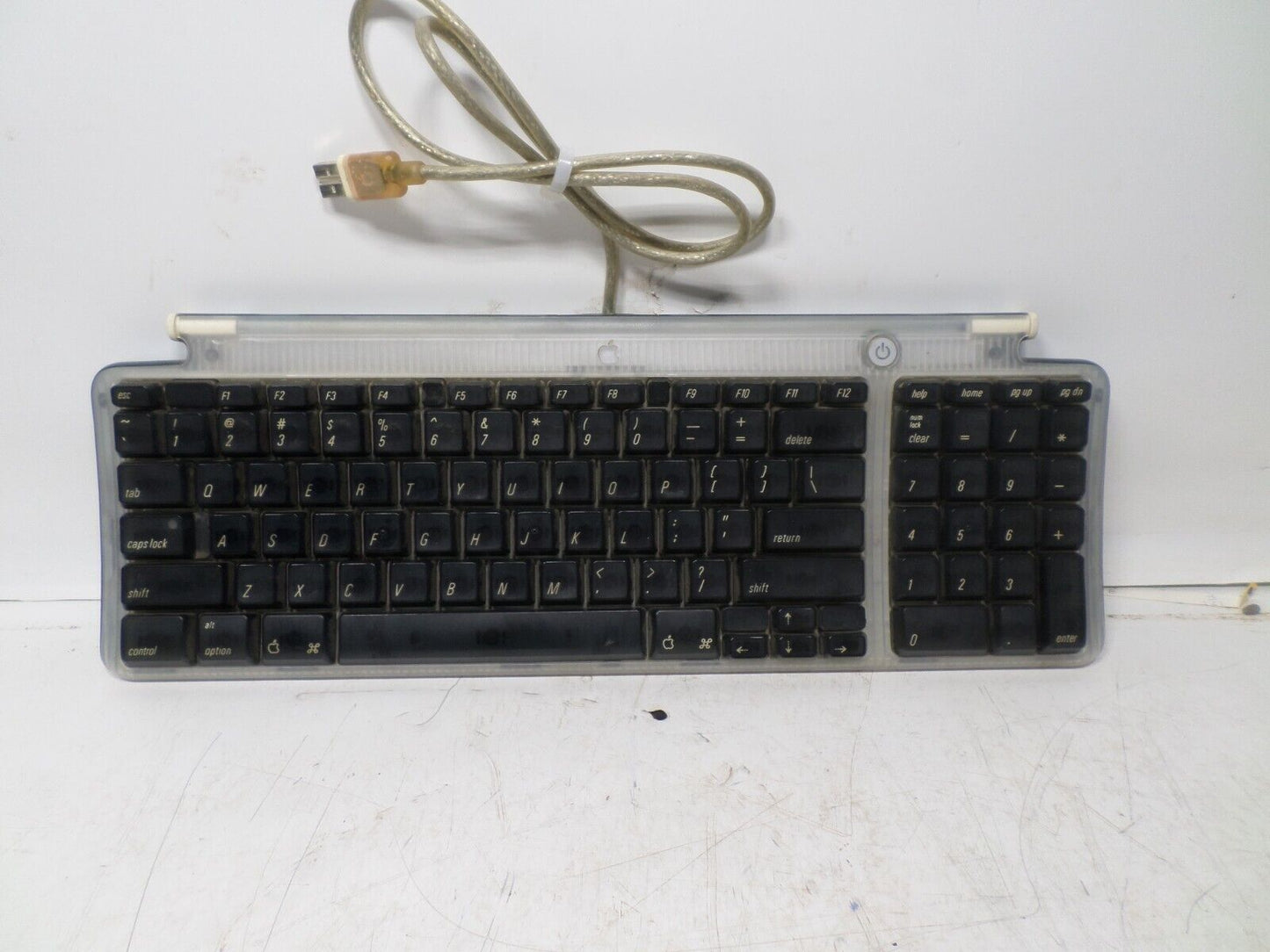 Vintage Apple USB Keyboard M2452 iMac Power Mac G3 G4 G5 Clear Gray