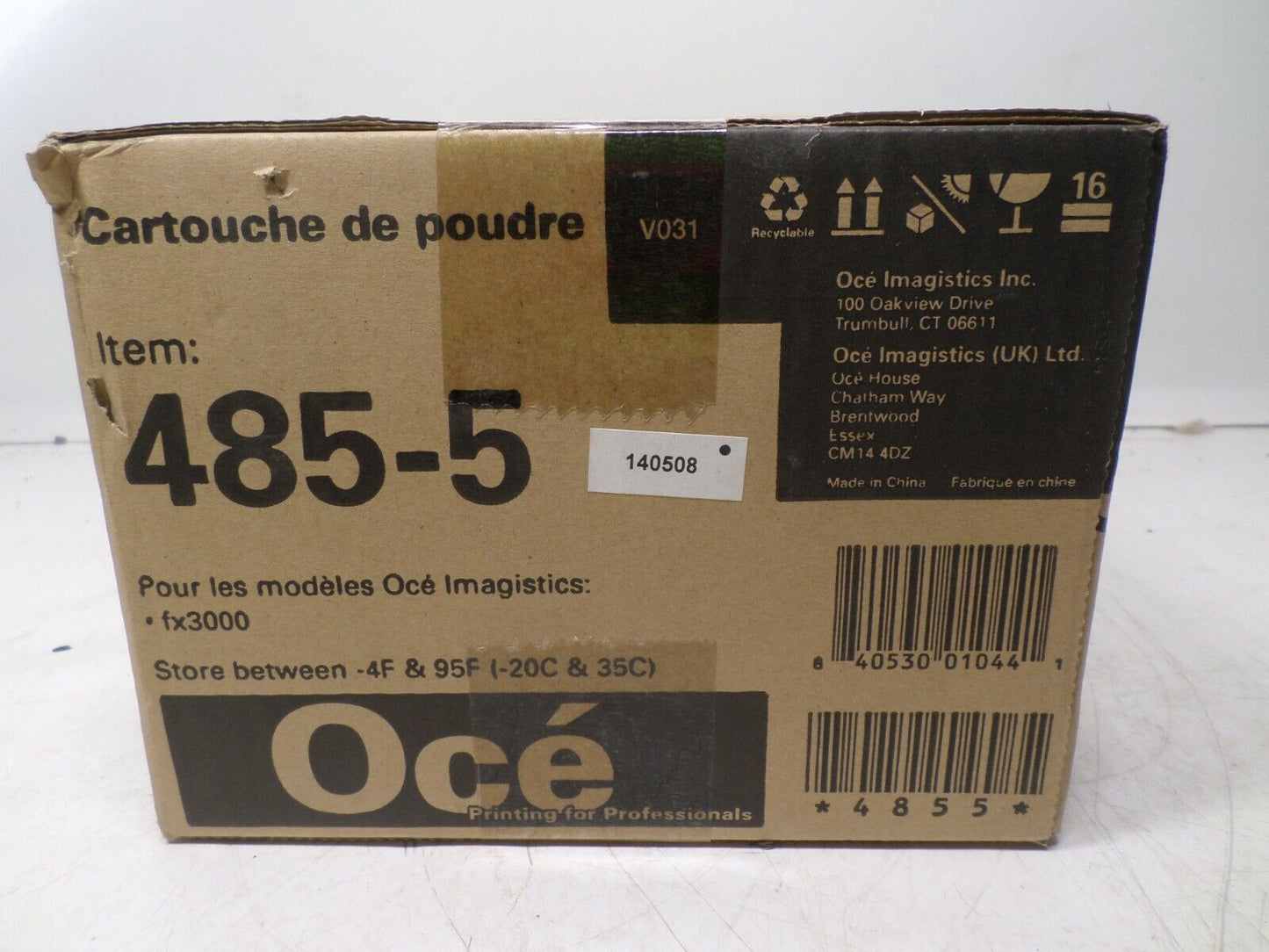 Genuine OCE 485-5 Black Toner Cartridge FX3000