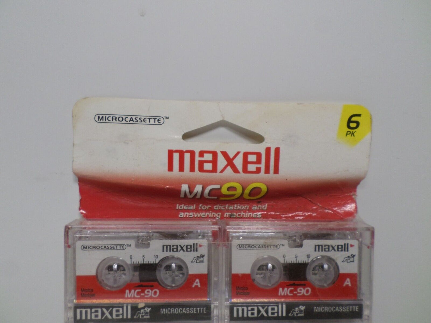 Maxell MC-90 MicroCassette 6 Pack 2x45 Minutes Recording Time