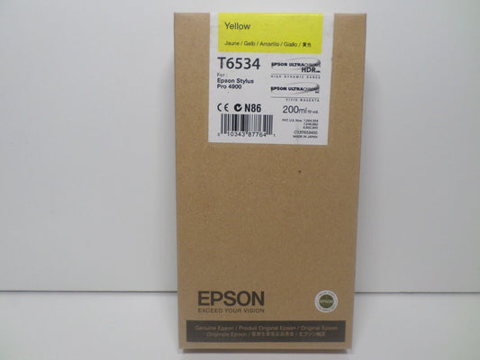 12-2014 GENUINE NEW Epson T6534 200ml Ink Cartridge for Stylus Pro 4900