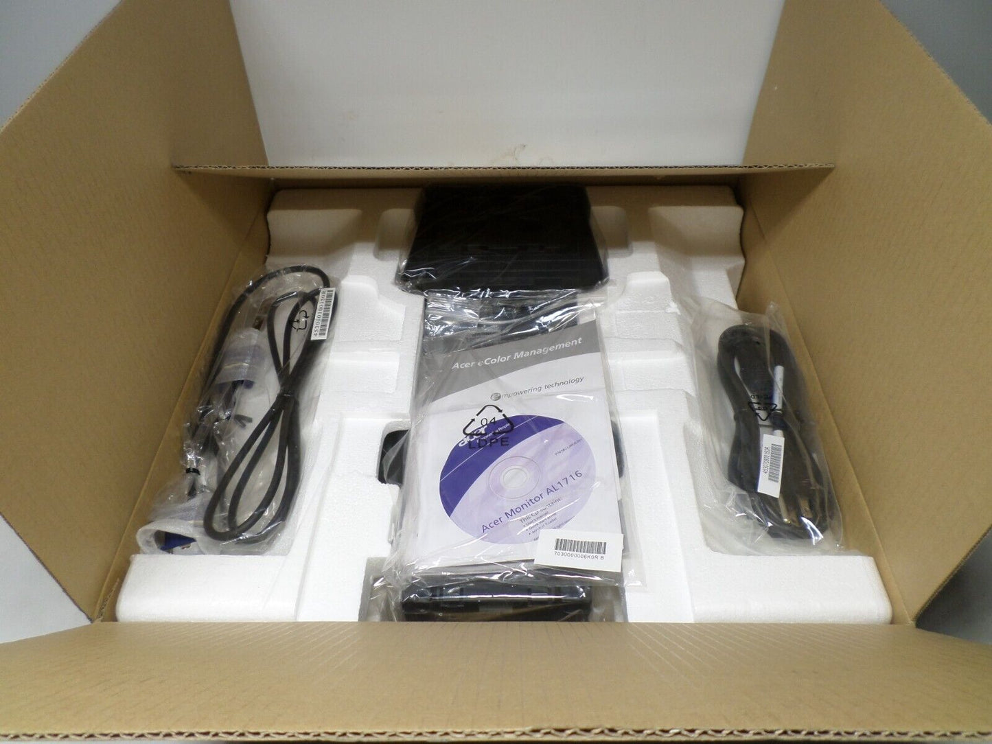 Acer AL1716 Bbd 17" LCD Black Monitor New In Original Box