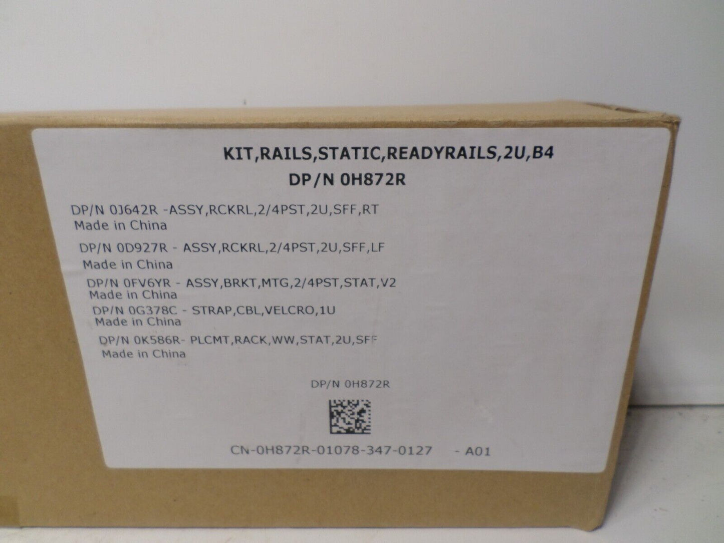 2U Static Rails for Dell R510 R520 R530 R540 R720 R730 R740 R820R6525R7525