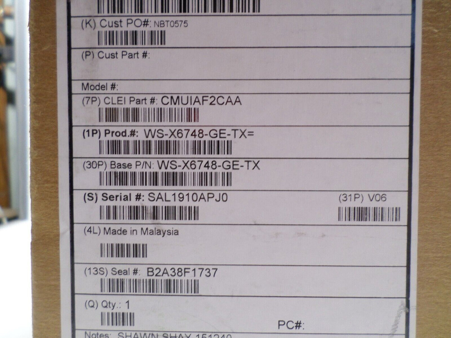 Cisco 6500 Series 48 Port Gigabit Module | WS-X6748-GE-TX | 10/100/1000 | RJ-45