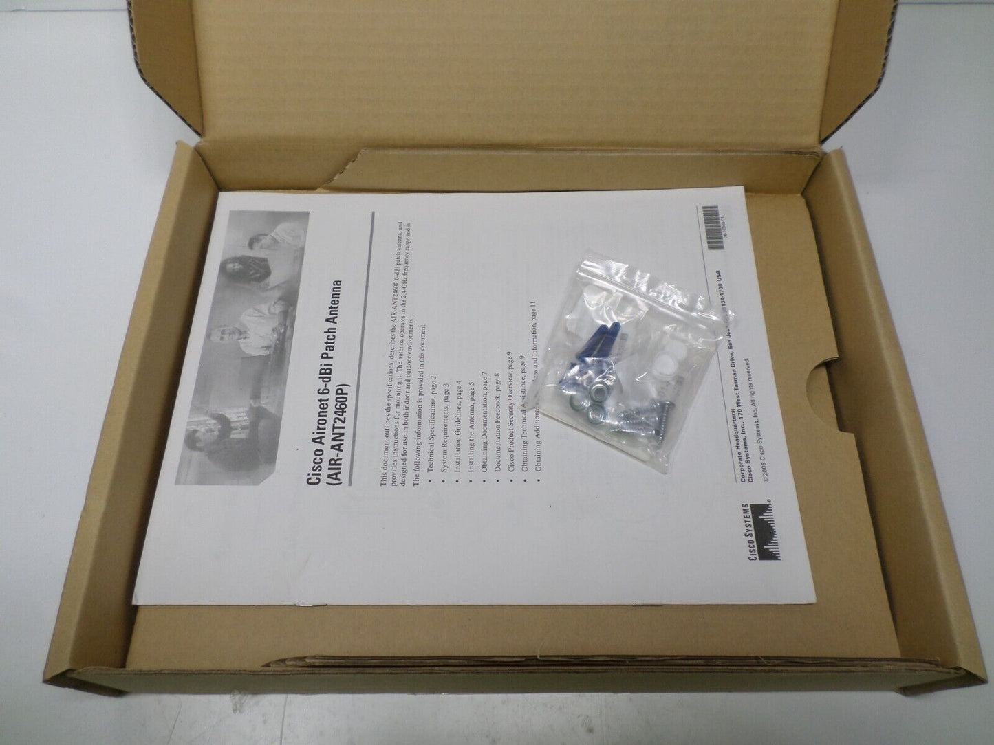 CISCO AIR-ANT2460P-R Indoor/Outdoor 6DBI 2.4GHz Patch Directional Antenna RP-TNC