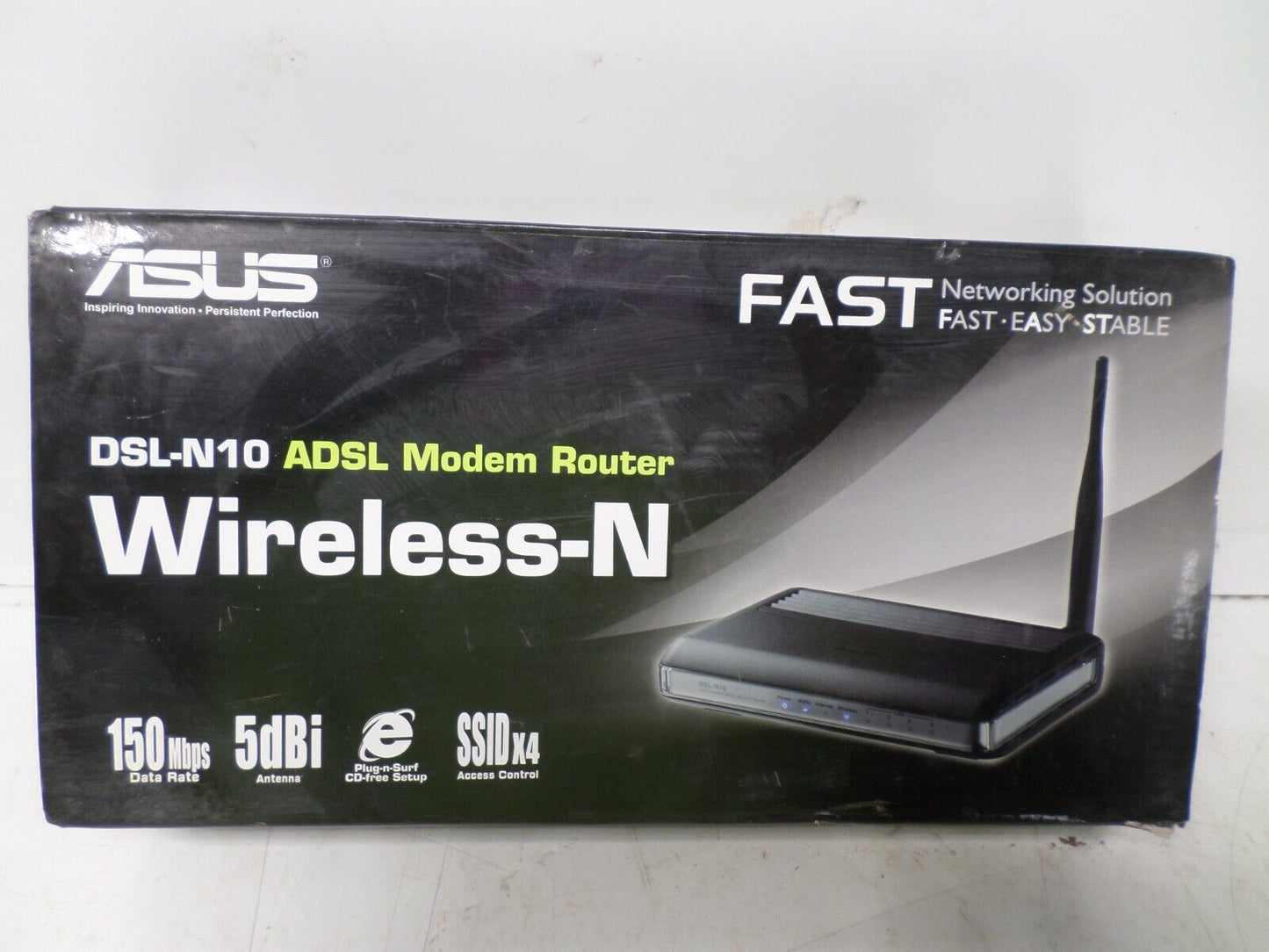ASUS DSL-N10 Wireless-N 150 Entry Home Router: Fast Ethernet and support - New