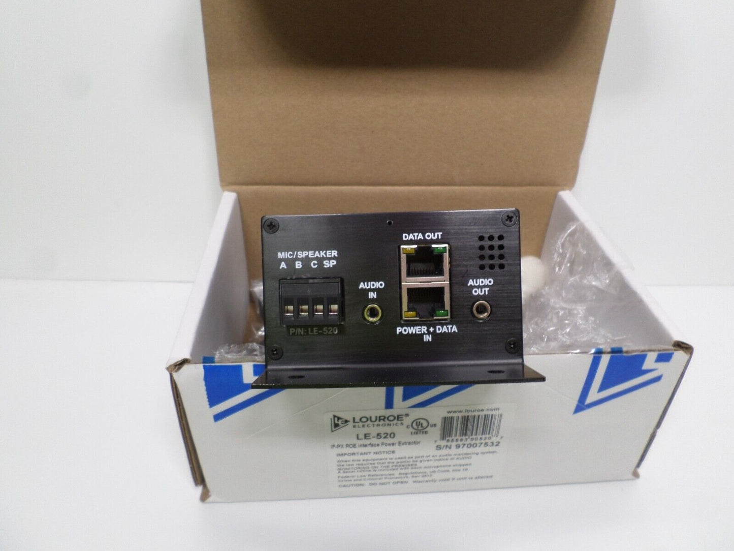 LOUROE LE-520 IF PX AUDIO INTERFACE POE EXTRACTOR C5-6