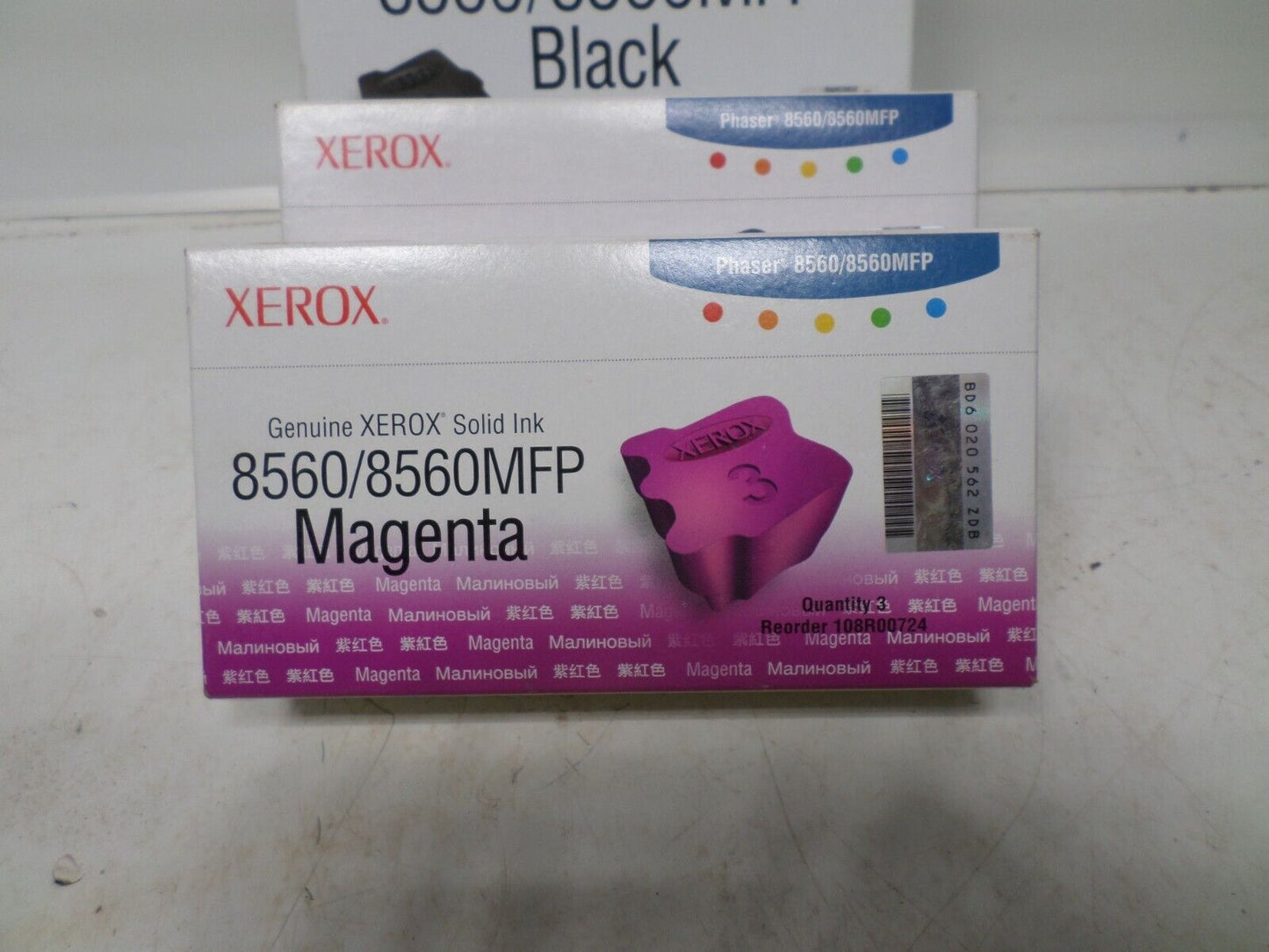 GENUINE XEROX 8560, 8560MFP SET OF 3 COLOR BLK,C,M SOLID INK NEW SEALED BOXES