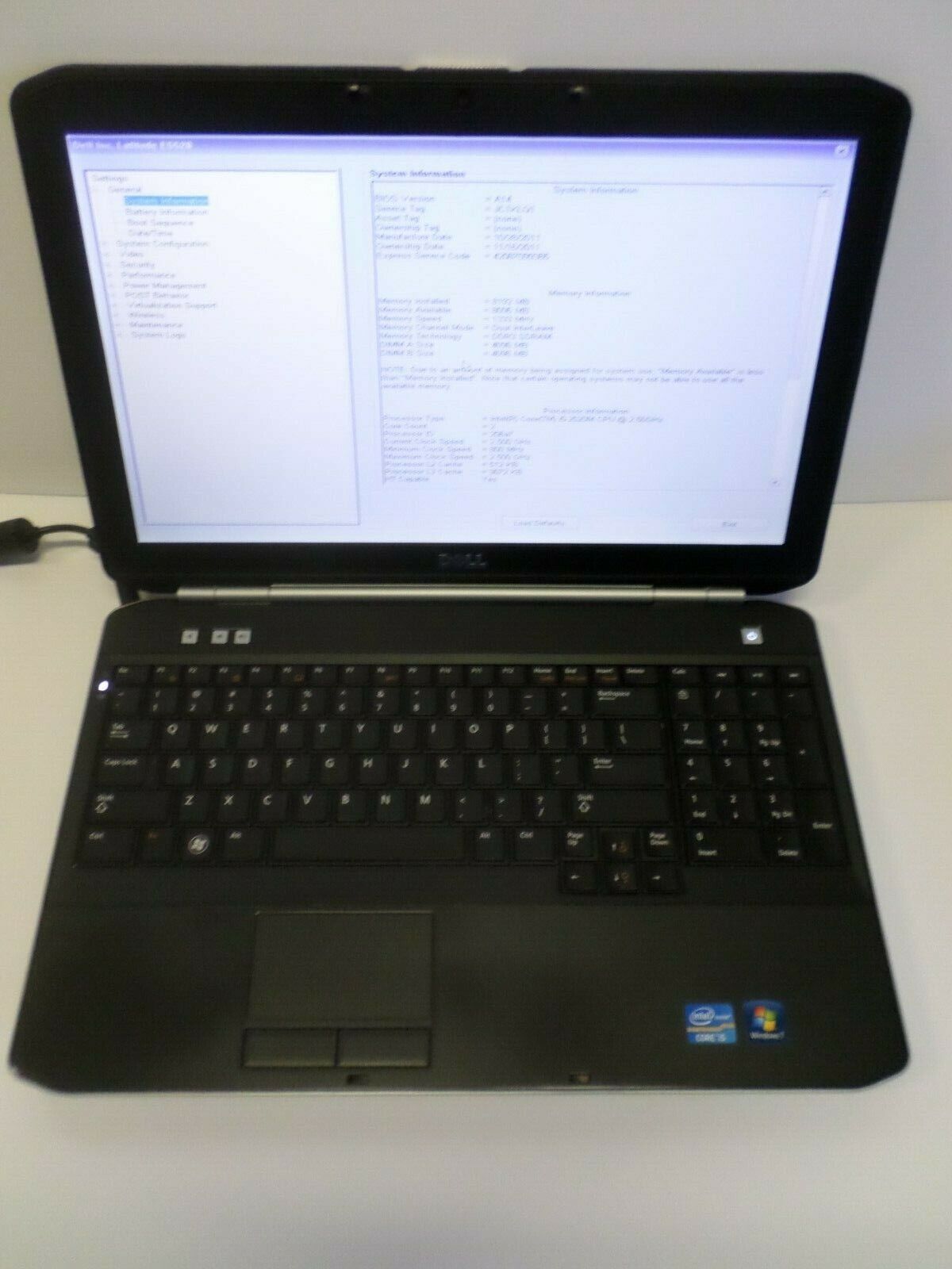 Dell Latitude E5520 Laptop Notebook i5-2520M 2.5GHz 8GB No HDD/Caddy