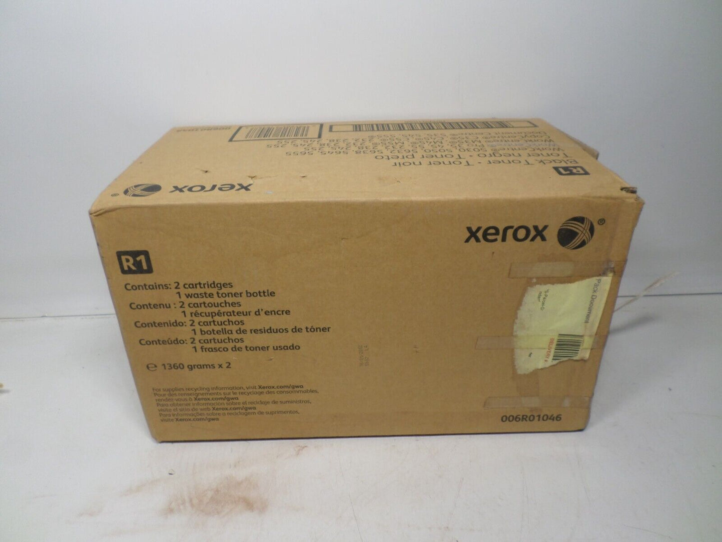 GENUINE Xerox R1 Black Toner 2 Cartridge 1 WASTE TONER 006R01046