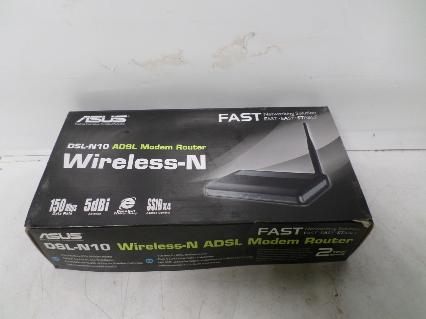 ASUS DSL-N10 Wireless-N 150 Entry Home Router: Fast Ethernet and support - New