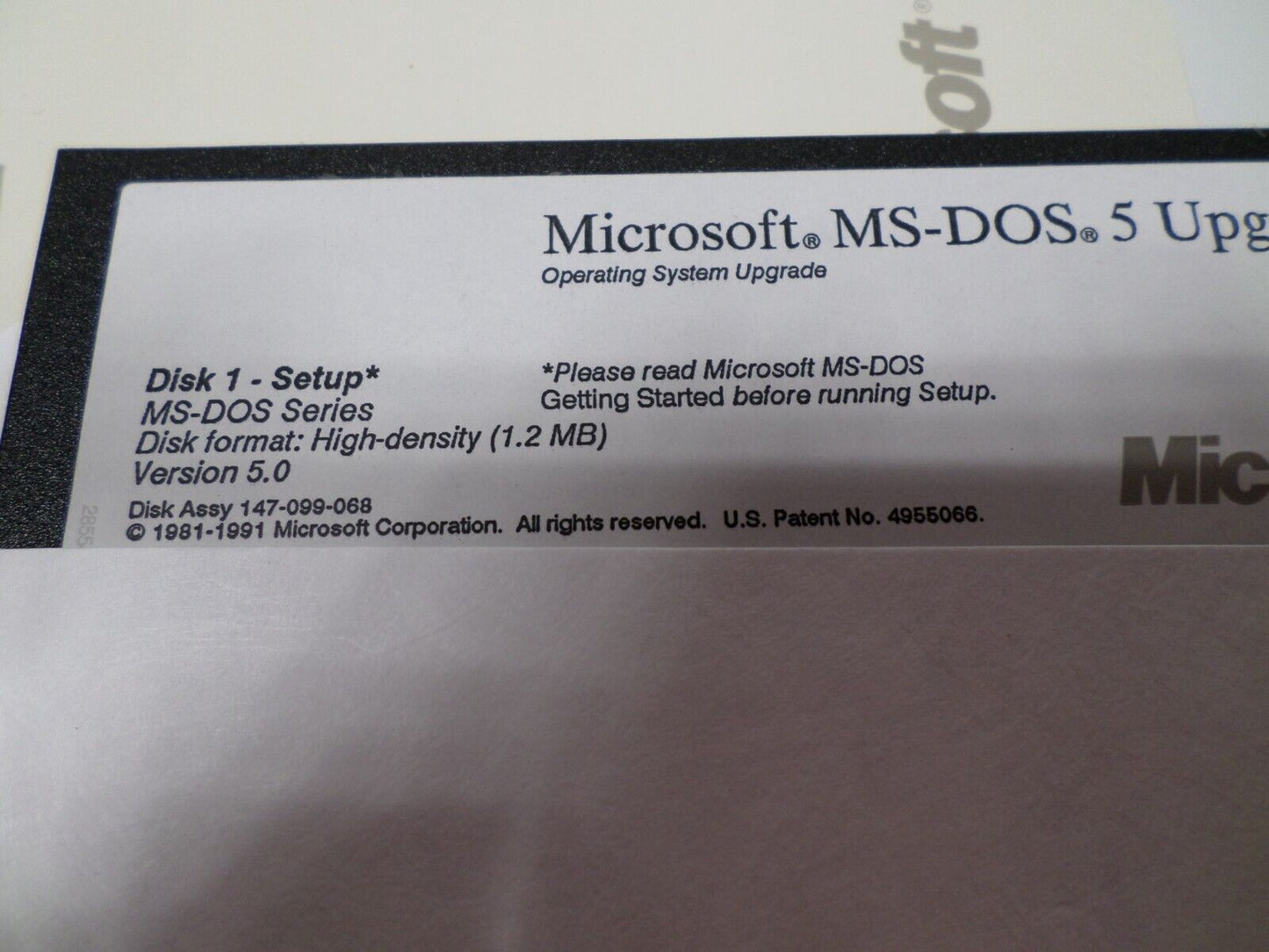 Microsoft MS-DOS 5 Operating System Upgrade Set