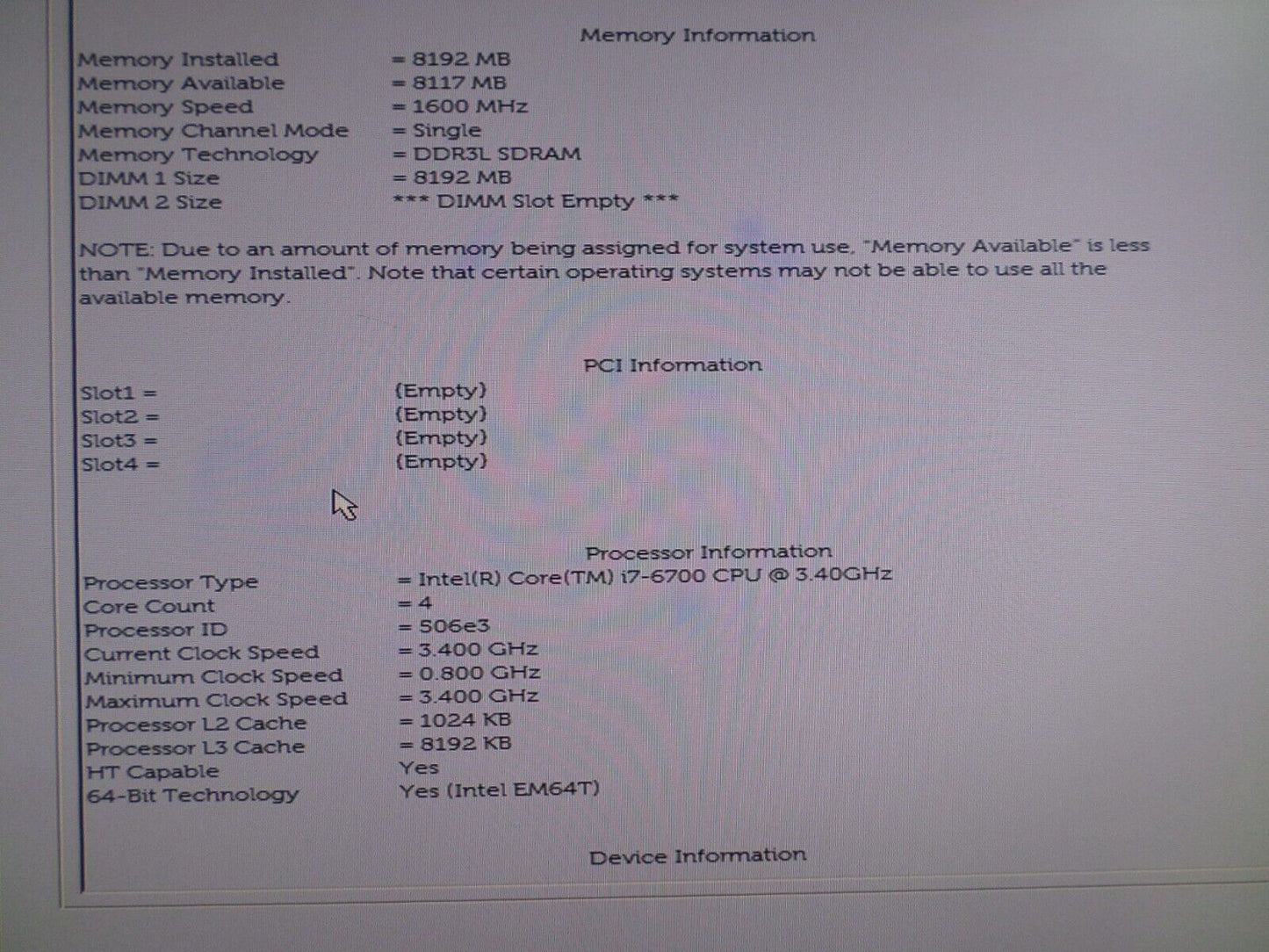 Dell Optiplex 3040 | i7-6700 | 3.40 GHz | 8GB DDR4 | No SSD/OS