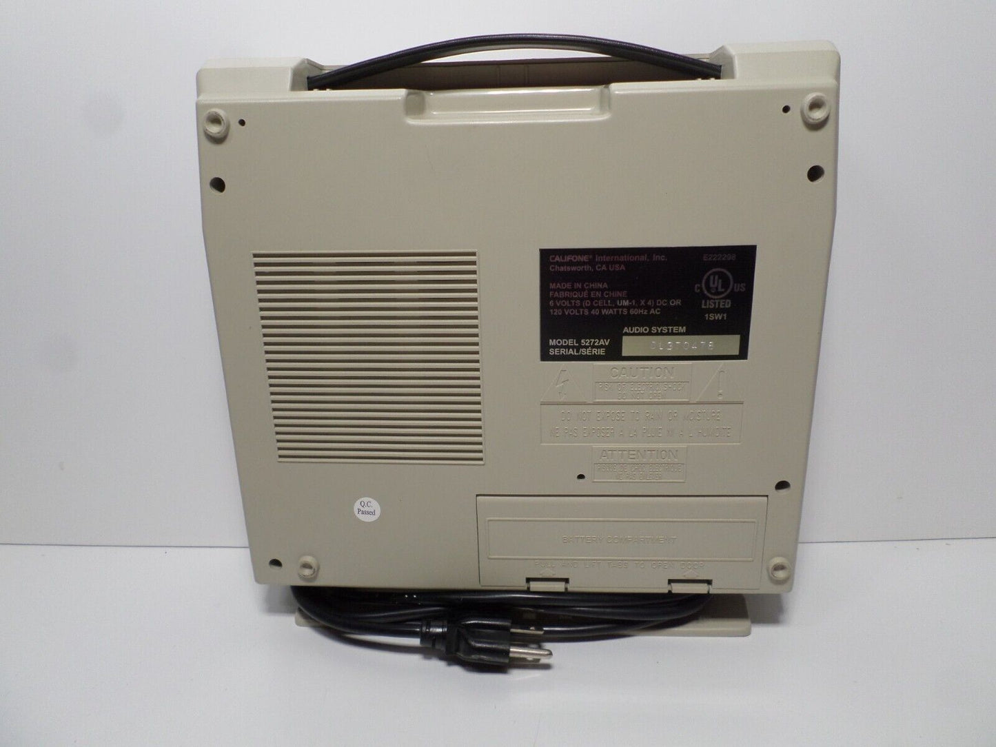 Califone 5272AV Cassette Recorder Player Magnetophone