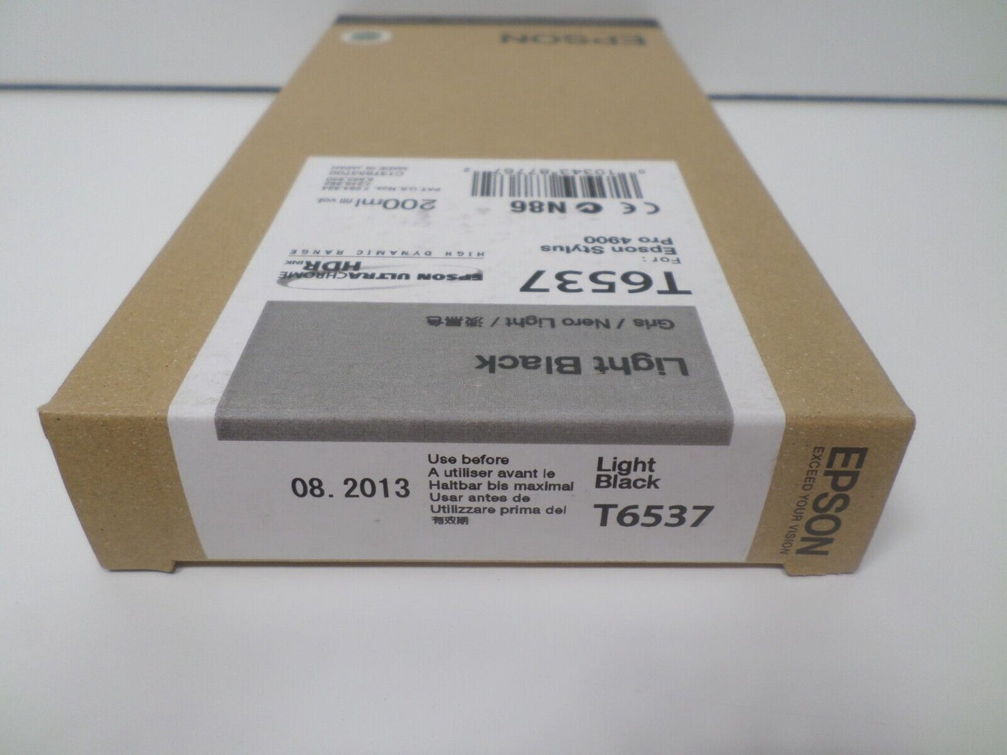 Genuine Epson Stylus Pro 4900 Light Black Ink T6537 Exp 08/2013