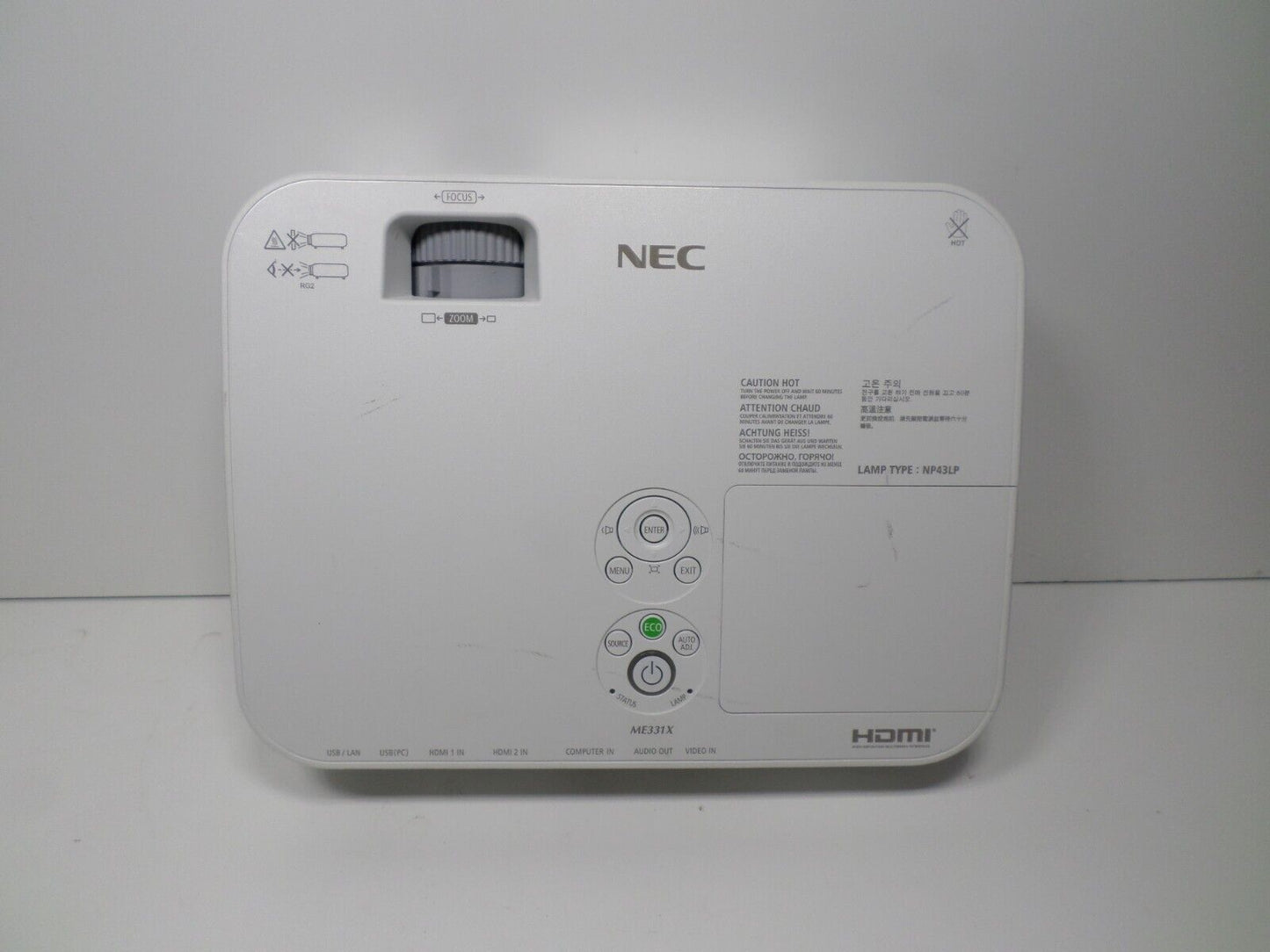 NEC ME331X 3300 Lumens 3LCD with HDMI 49 Lamp Hours