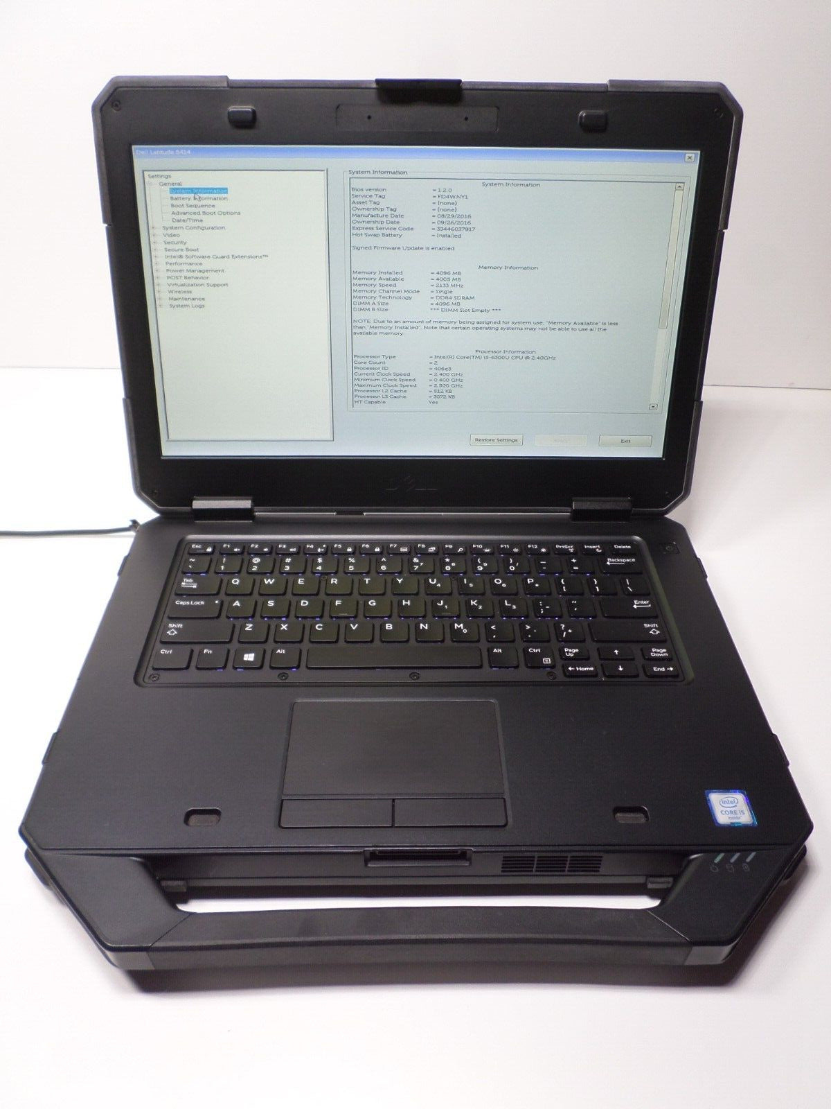 Dell Latitude 5414 Rugged 14" Intel Core i5-6300U 512GB SSD 4GB RAM *READ