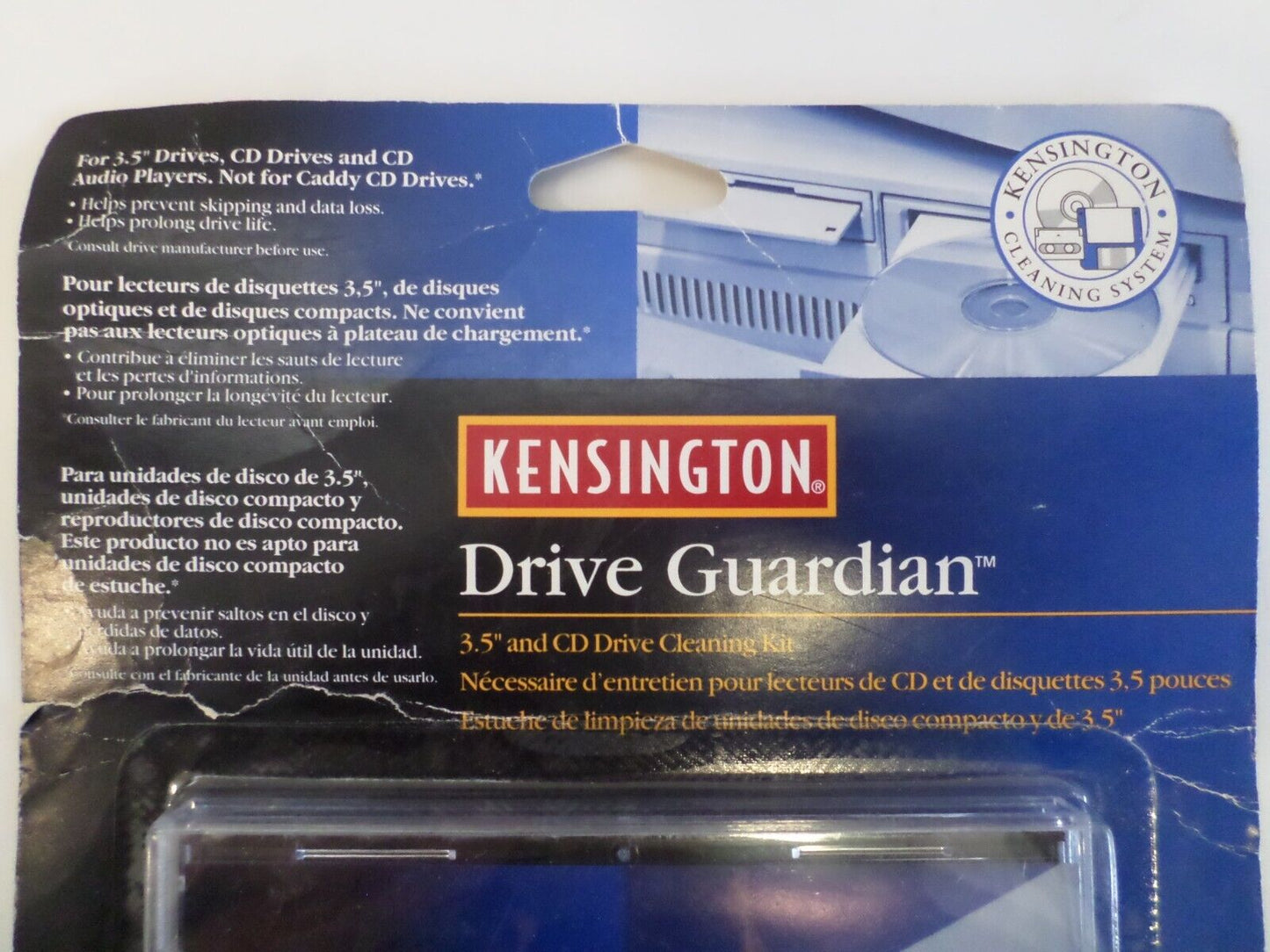 Kensington Drive Guardian 3.5" Floppy and CD Drive Cleaning Kit New