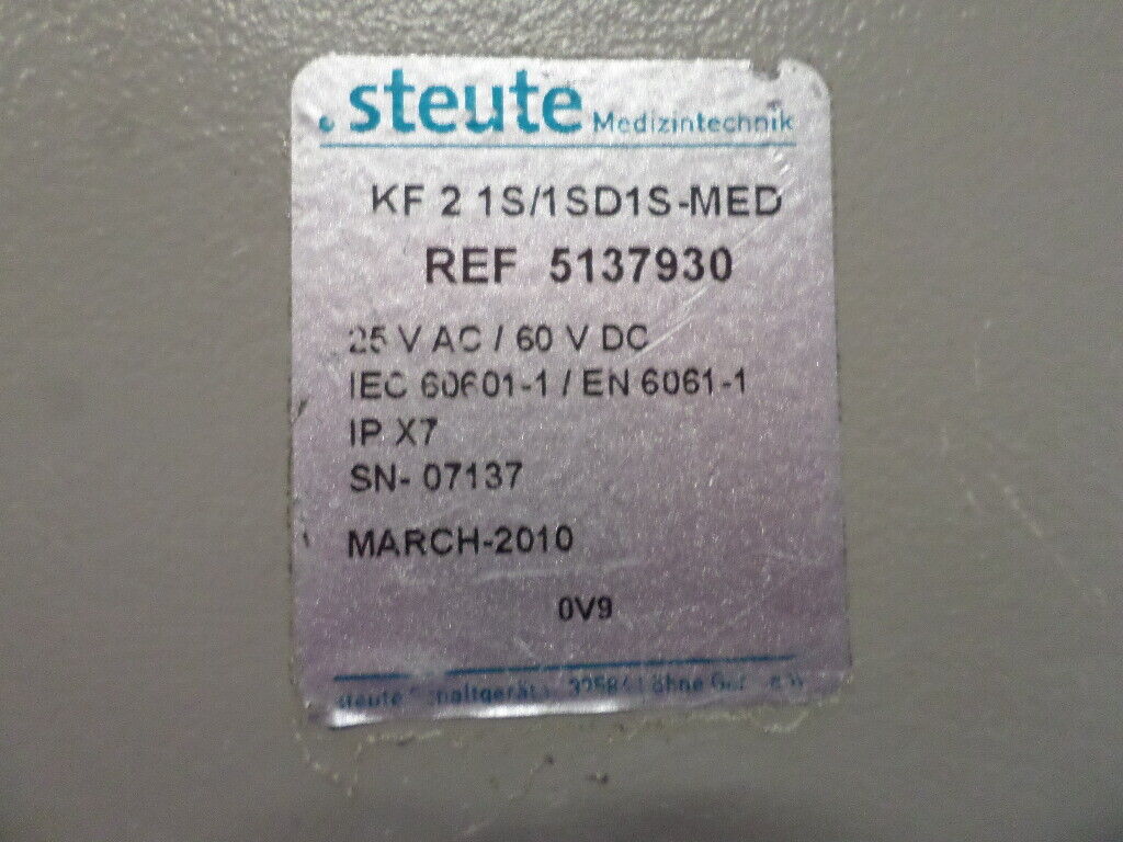 STEUTE KF 2 1S/1SD1S-MED REF 87.1.79.9.06 Two Pedal Monopolar Footswitch Parts