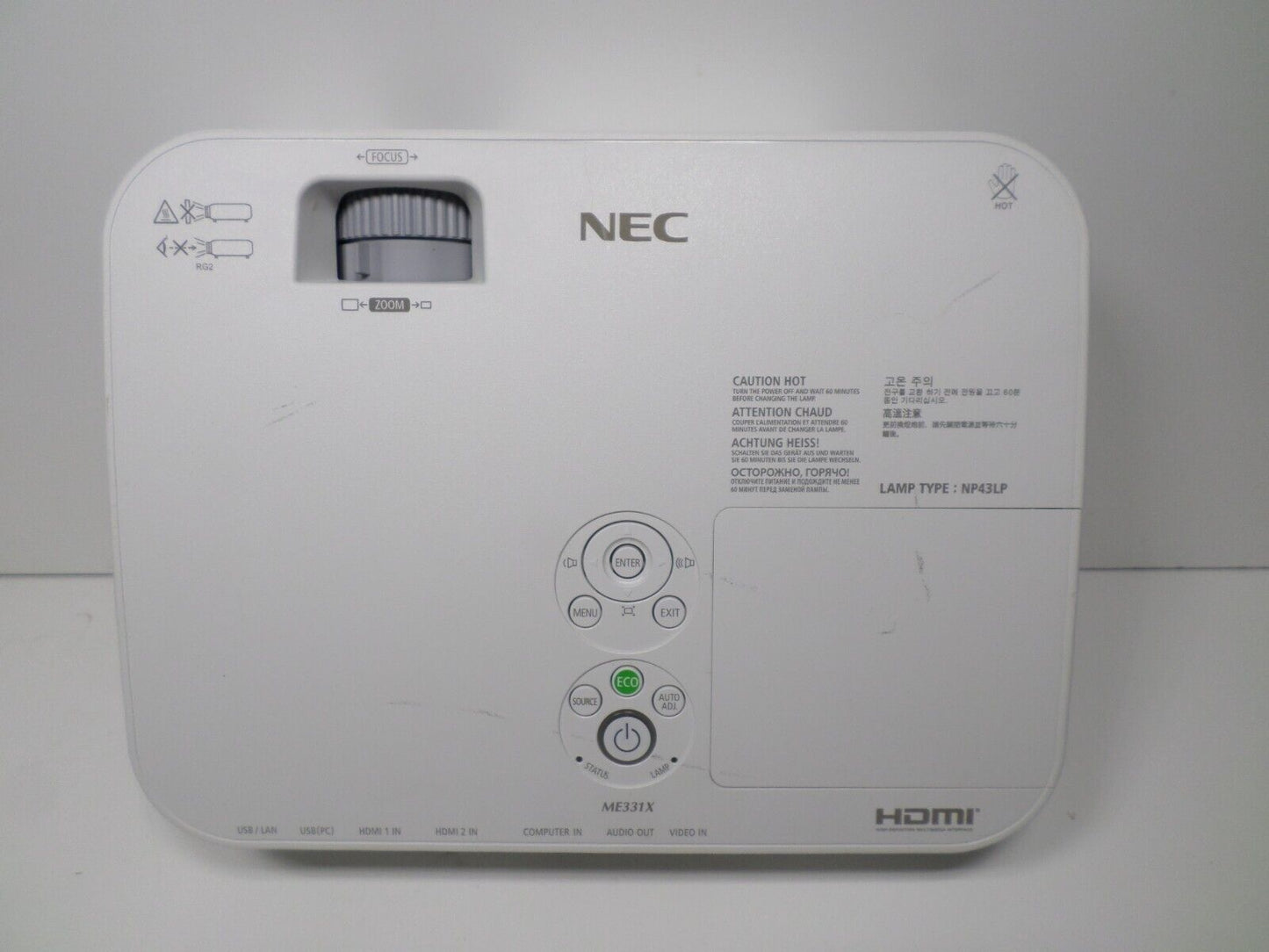 NEC ME331X 3300 Lumens 3LCD with HDMI 49 Lamp Hours