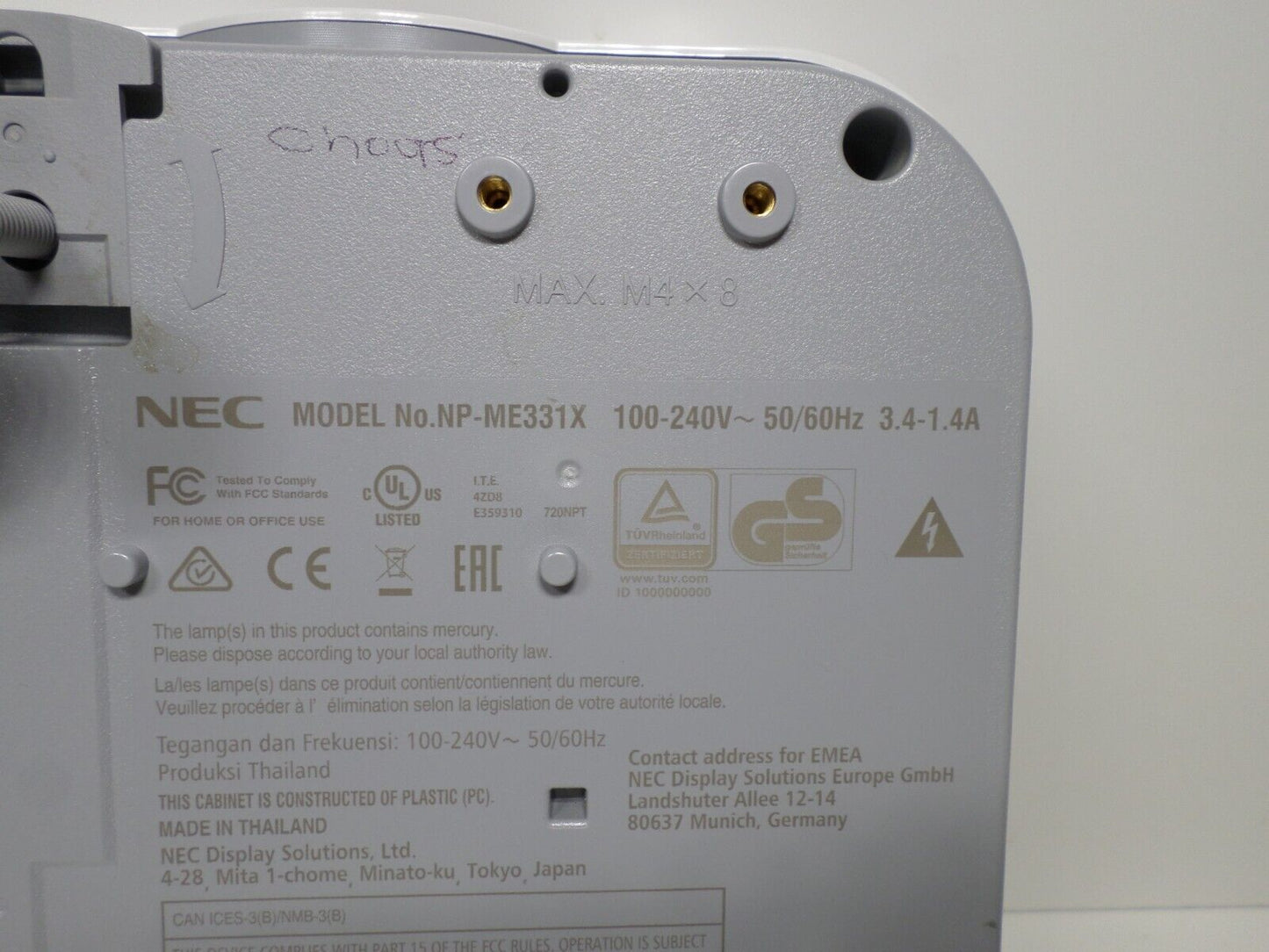 NEC ME331X 3300 Lumens 3LCD with HDMI (ZERO) Lamp Hours!!!!